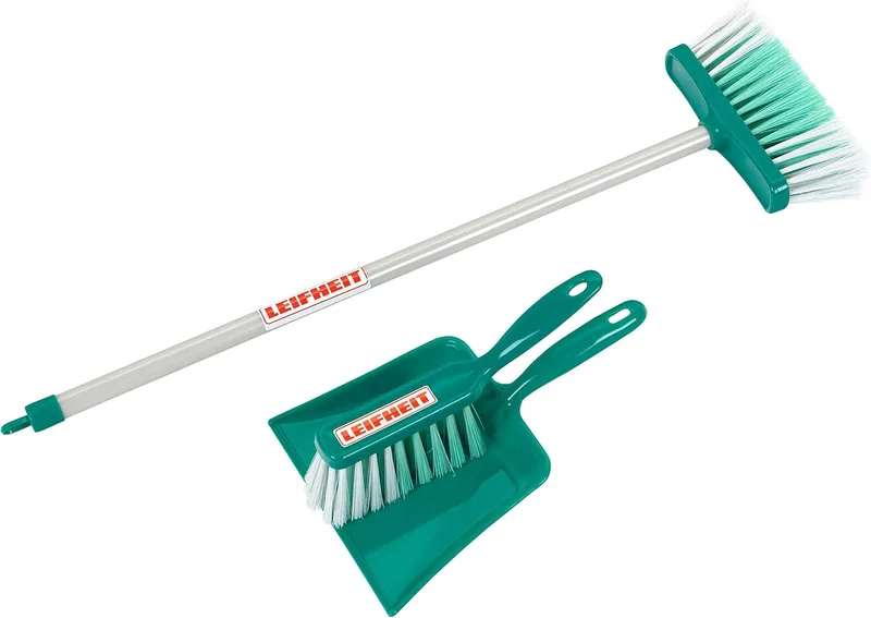 Theo Klein 6571 Leifheit Garniture de balais, 3 pièces I Garniture pour enfants avec balai, balayette et pelle I Jouet pour enfants à partir de trois ans